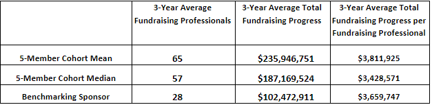 3 year Average fundraising professional Benchmarking Sponsor